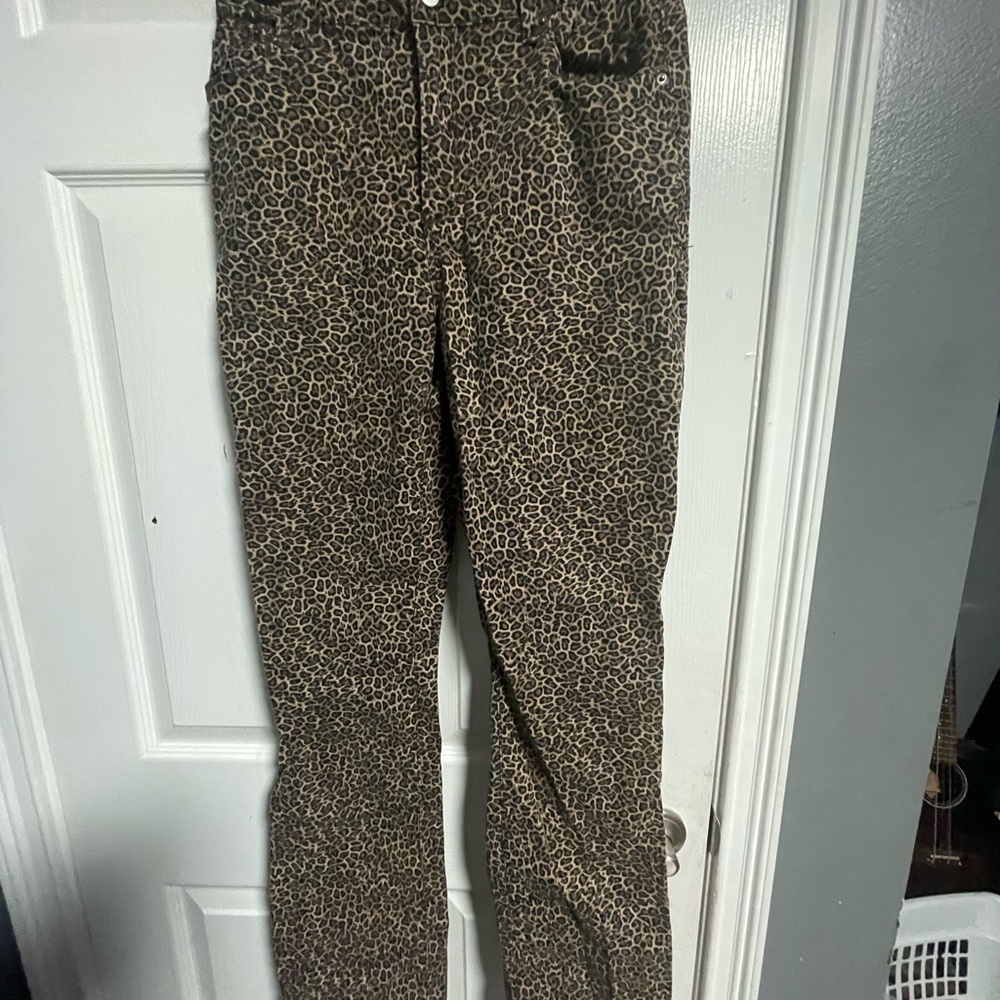 Tinseltown Leopard Print Boot Cut Pants